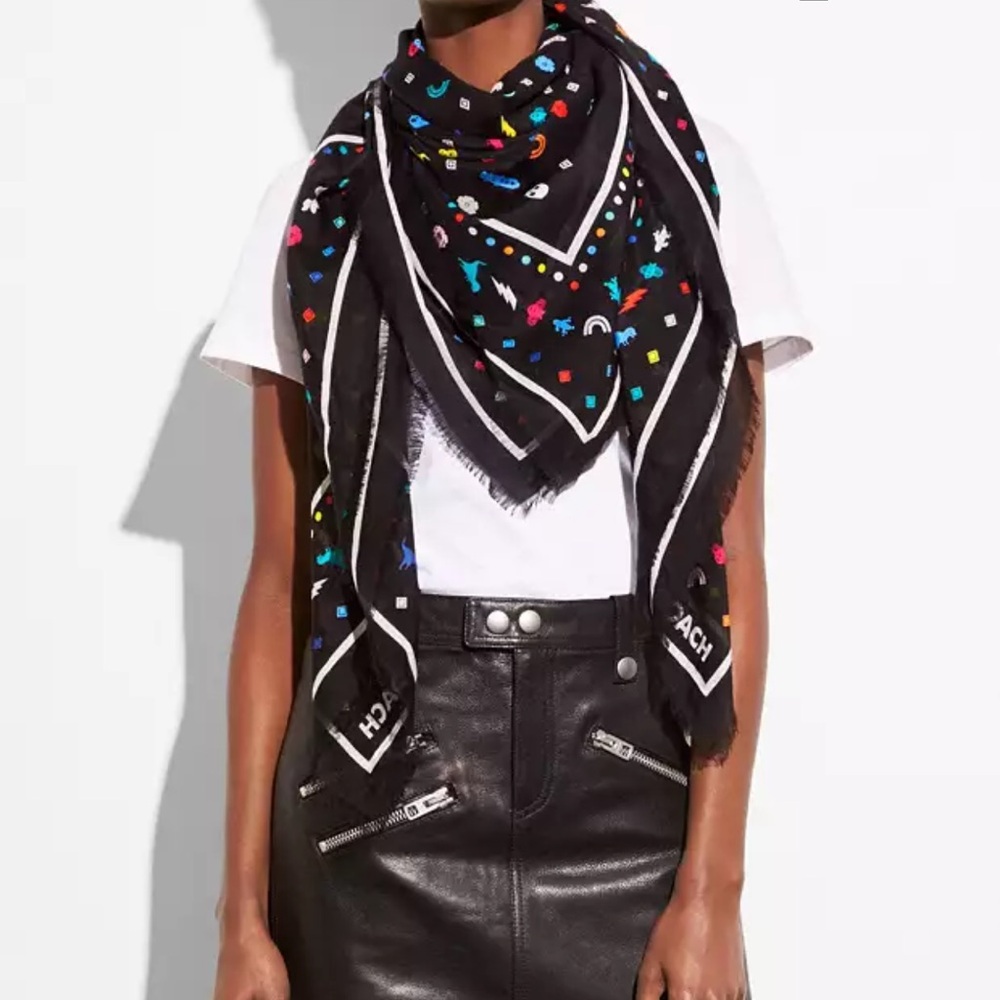 Coach Monogram Icons Oversized Square Bandana